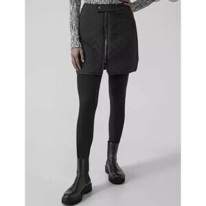NWT Athleta Women Black Quilted Apres Ski Skirt Size 16 Water Repellent Stretch